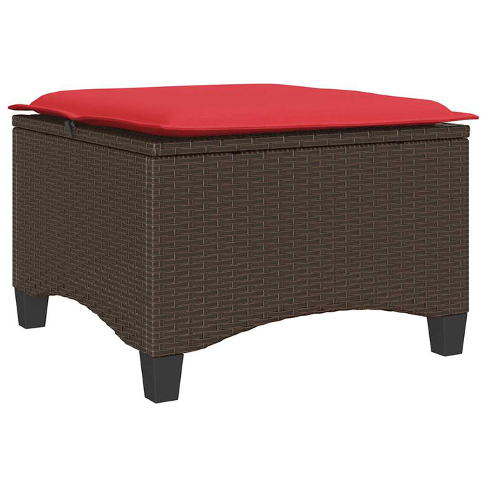 Scaune de grădină cu perne 2 buc Maro 55x55x36 cm Poly Ratan WALTI