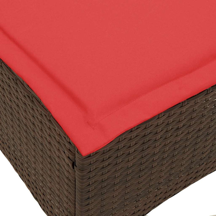 Scaune de grădină cu perne 2 buc Maro 55x55x36 cm Poly Ratan WALTI
