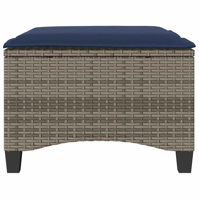 Scaune de grădină cu perne 2 buc Gri 55x55x36 cm Poly Ratan - WALTI WALTI