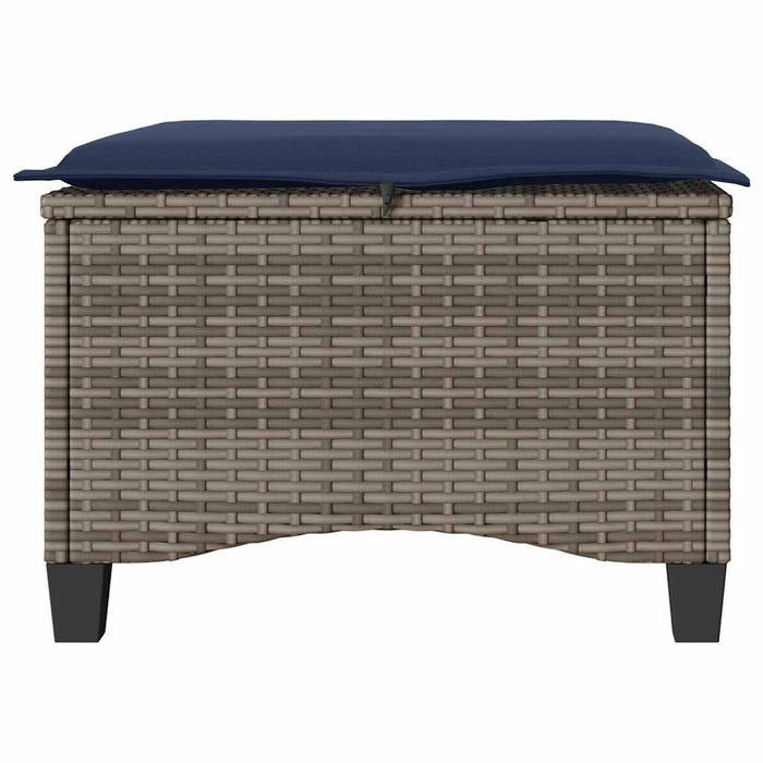 Scaune de grădină cu perne 2 buc Gri 55x55x36 cm Poly Ratan - WALTI WALTI