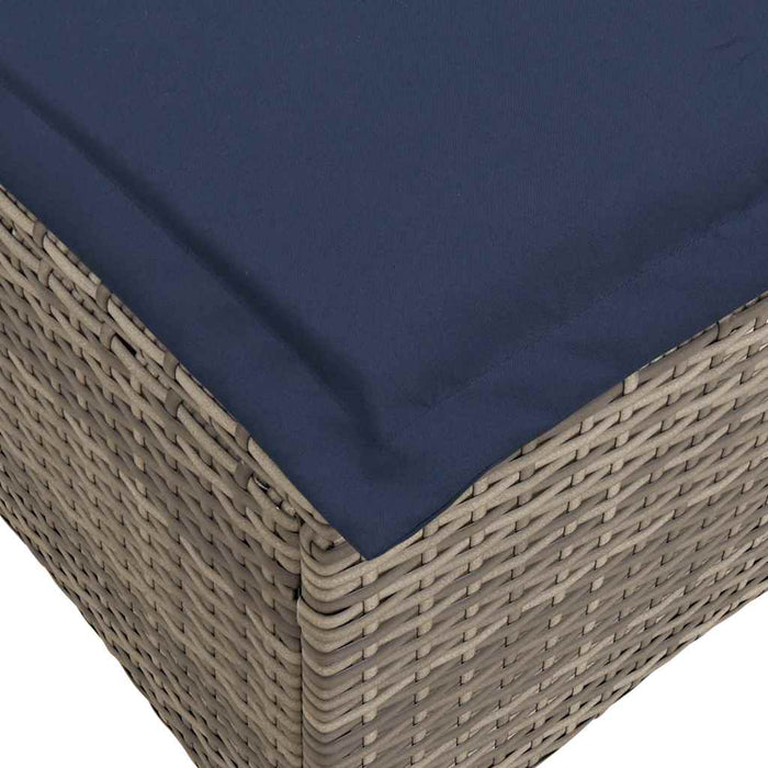 Scaune de grădină cu perne 2 buc Gri 55x55x36 cm Poly Ratan - WALTI WALTI