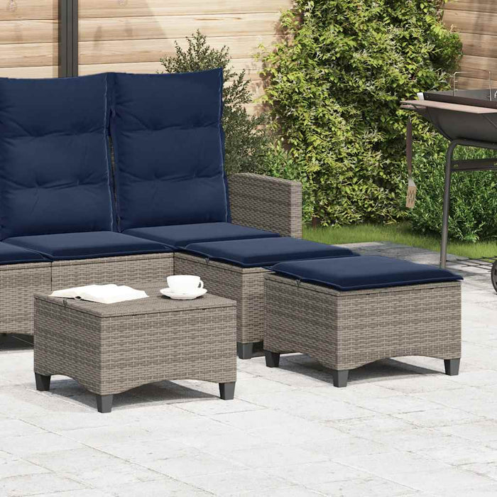 Scaune de grădină cu perne 2 buc Gri 55x55x36 cm Poly Ratan - WALTI WALTI