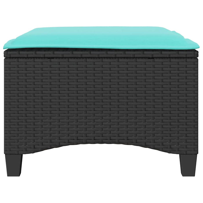 Scaune de grădină cu perne 2 buc Negru 55x55x36 cm Poly Ratan WALTI