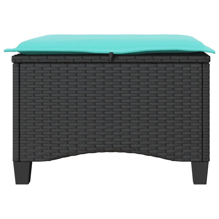 Scaune de grădină cu perne 2 buc Negru 55x55x36 cm Poly Ratan WALTI