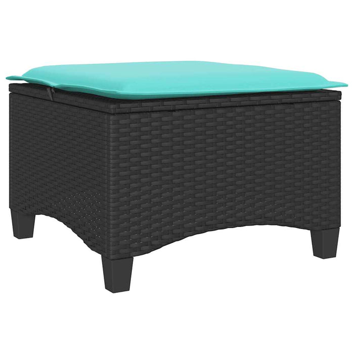 Scaune de grădină cu perne 2 buc Negru 55x55x36 cm Poly Ratan WALTI