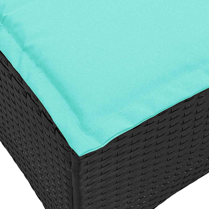 Scaune de grădină cu perne 2 buc Negru 55x55x36 cm Poly Ratan WALTI