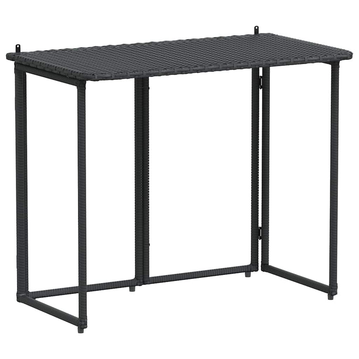 Masă pliabilă de grădină neagră 90x51x75 cm Poly Ratan - WALTI WALTI