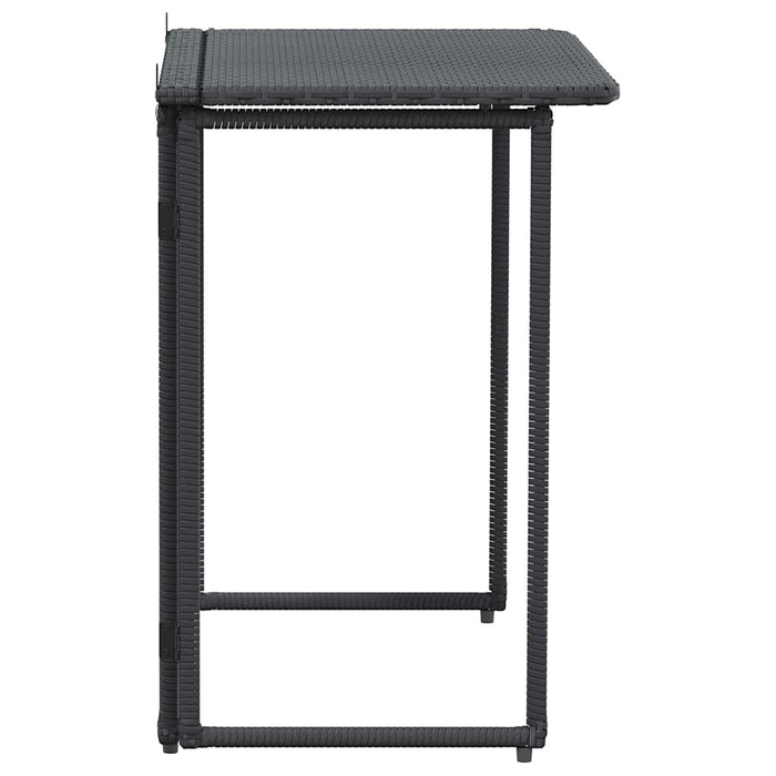 Masă pliabilă de grădină neagră 90x51x75 cm Poly Ratan - WALTI WALTI