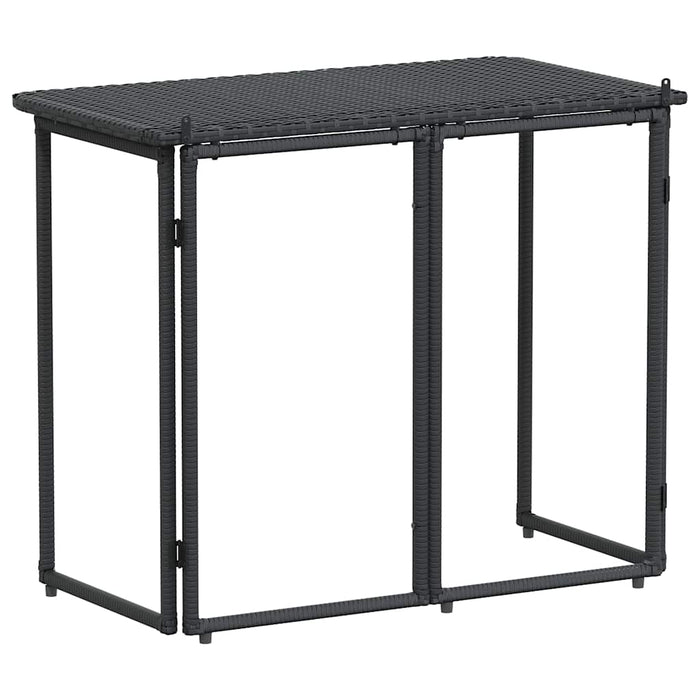Masă pliabilă de grădină neagră 90x51x75 cm Poly Ratan - WALTI WALTI