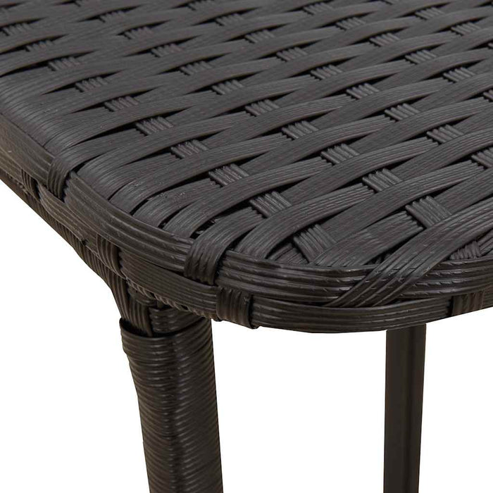 Masă pliabilă de grădină neagră 90x51x75 cm Poly Ratan - WALTI WALTI