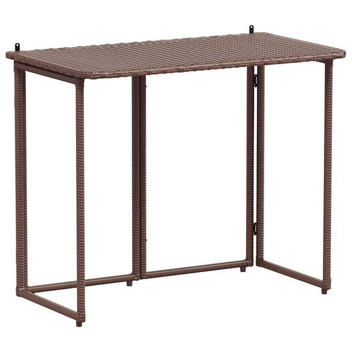 Masă pliabilă de grădină maro 90x51x75 cm Poly Ratan - WALTI WALTI