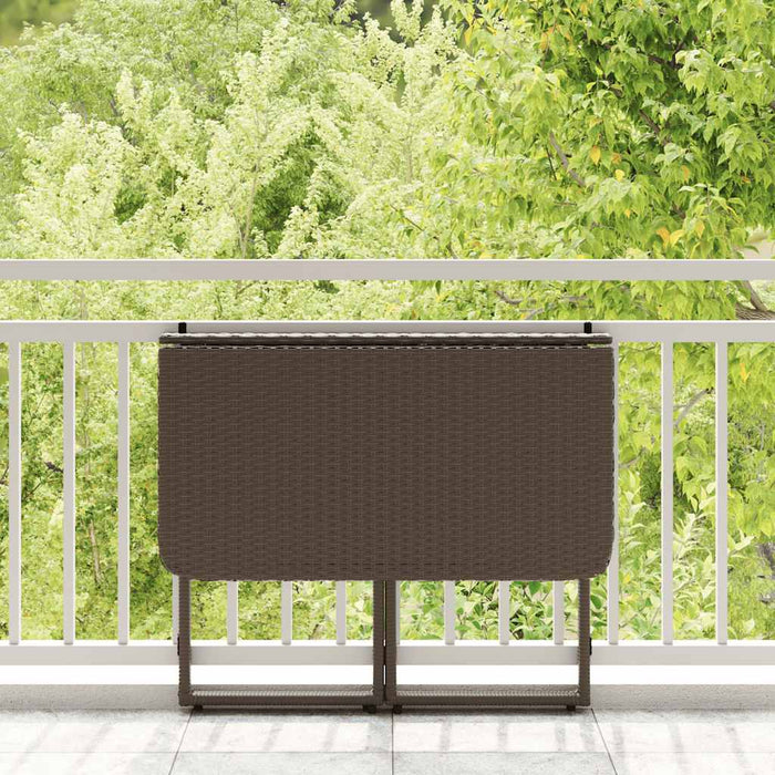 Masă pliabilă de grădină maro 90x51x75 cm Poly Ratan - WALTI WALTI