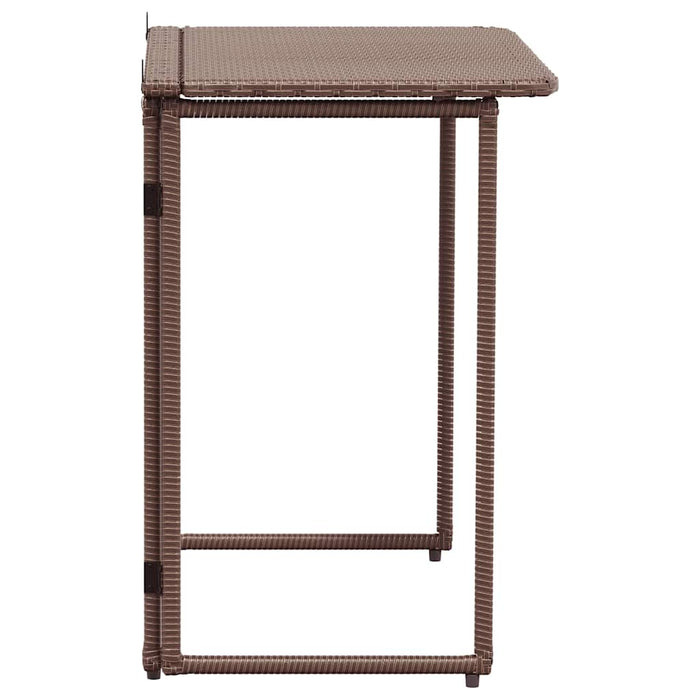 Masă pliabilă de grădină maro 90x51x75 cm Poly Ratan - WALTI WALTI