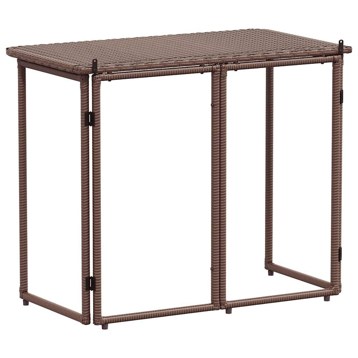 Masă pliabilă de grădină maro 90x51x75 cm Poly Ratan - WALTI WALTI