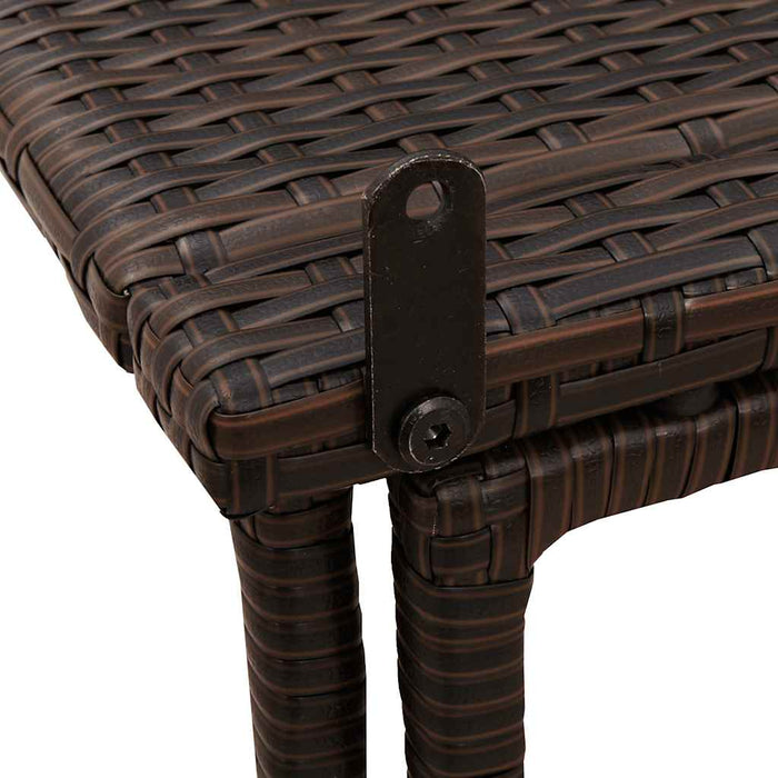 Masă pliabilă de grădină maro 90x51x75 cm Poly Ratan - WALTI WALTI