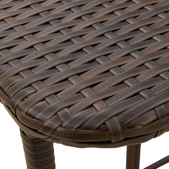 Masă pliabilă de grădină maro 90x51x75 cm Poly Ratan - WALTI WALTI