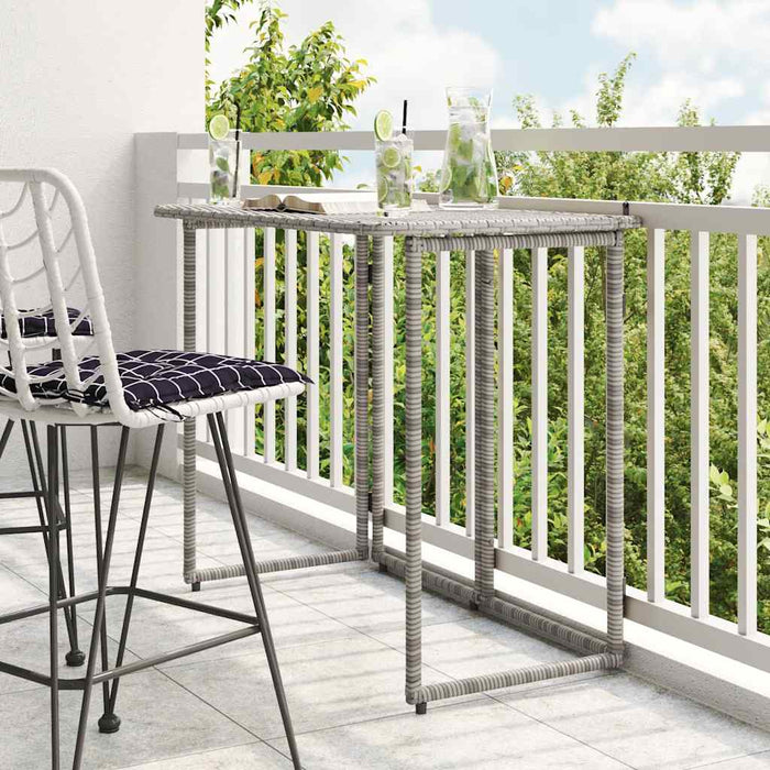 Masă de grădină pliabilă gri 90x51x75 cm Poly Ratan - WALTI WALTI