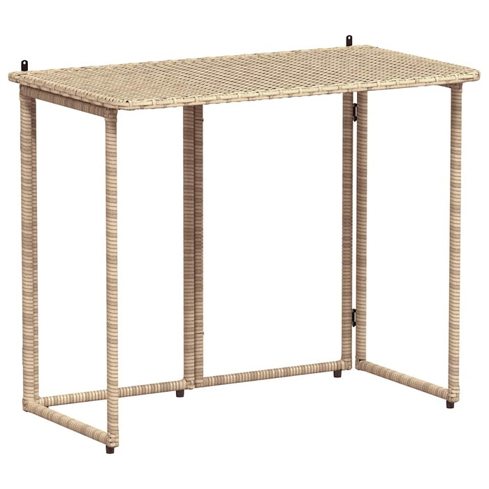Masă pliabilă de grădină bej 90x51x75 cm Poly Ratan - WALTI WALTI