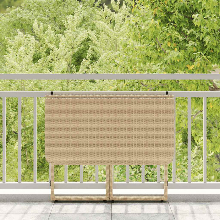 Masă pliabilă de grădină bej 90x51x75 cm Poly Ratan - WALTI WALTI