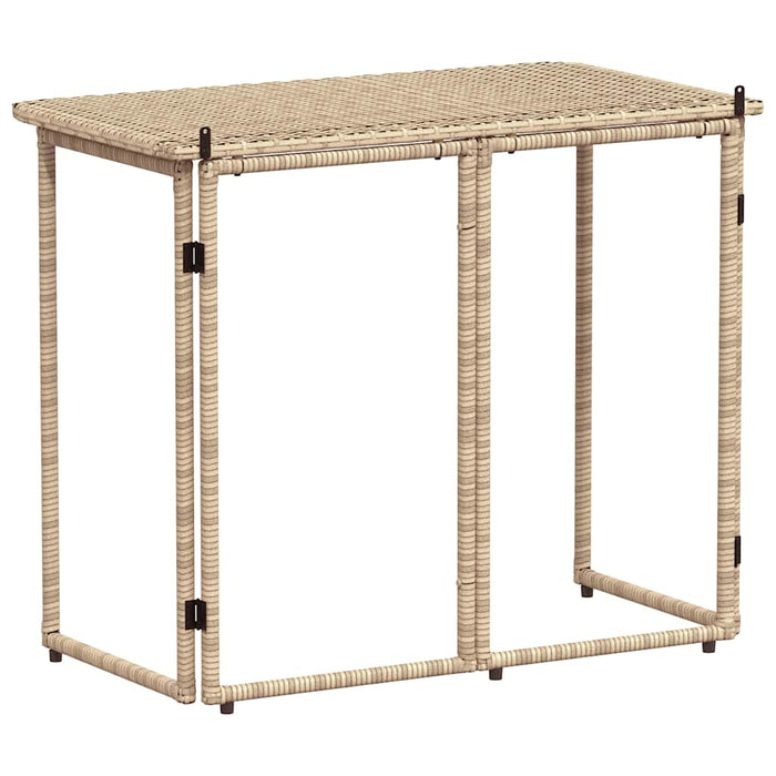 Masă pliabilă de grădină bej 90x51x75 cm Poly Ratan - WALTI WALTI
