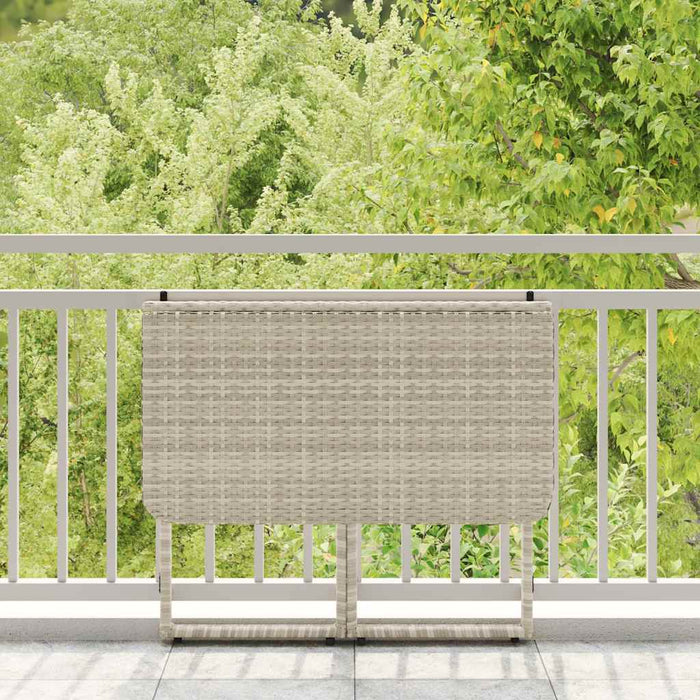 Masă pliabilă de grădină gri deschis 90x51x75 cm Poly Ratan - WALTI WALTI