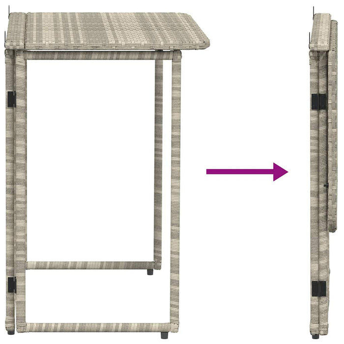 Masă pliabilă de grădină gri deschis 90x51x75 cm Poly Ratan - WALTI WALTI
