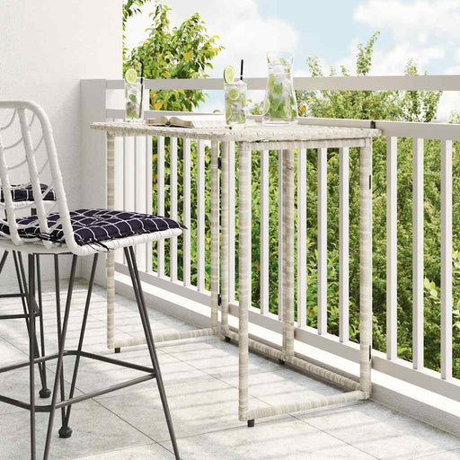 Masă pliabilă de grădină gri deschis 90x51x75 cm Poly Ratan - WALTI WALTI