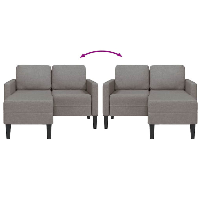 Canapea cu 2 locuri cu șezlong în formă de L, taupe, 125 cm WALTI