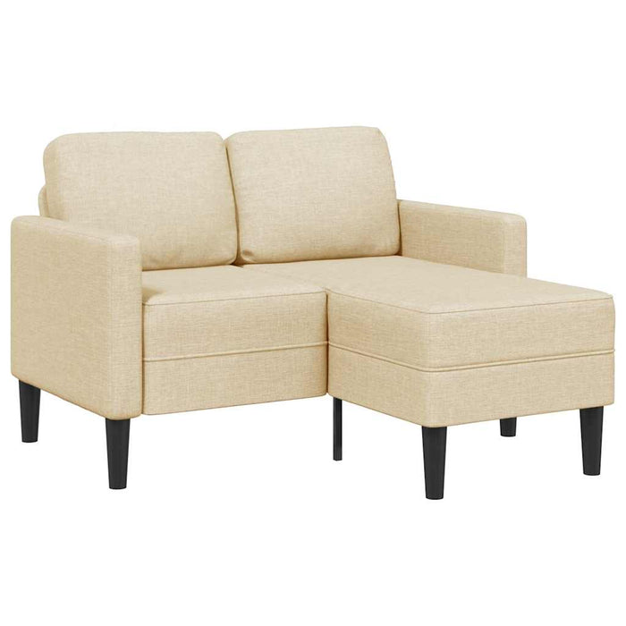 Canapea cu 2 locuri cu șezlong în formă L, țesătură crem 125 cm - WALTI WALTI