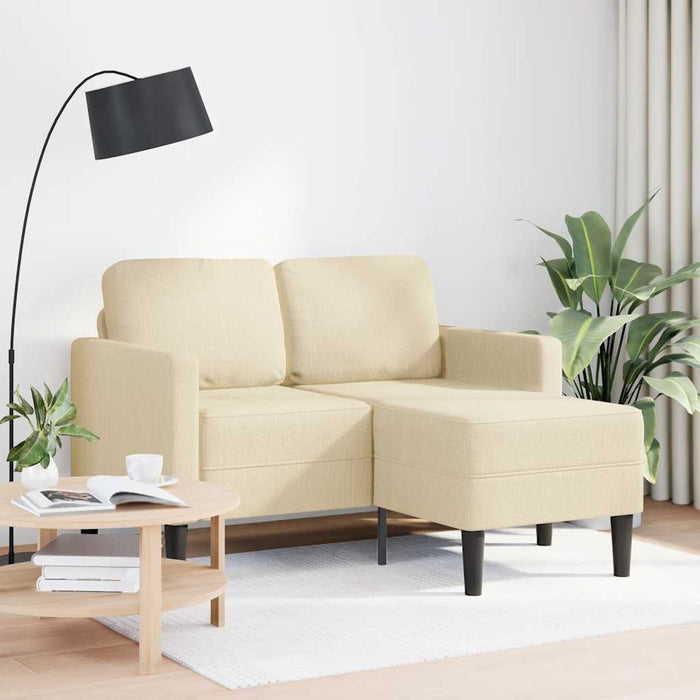 Canapea cu 2 locuri cu șezlong în formă L, țesătură crem 125 cm - WALTI WALTI