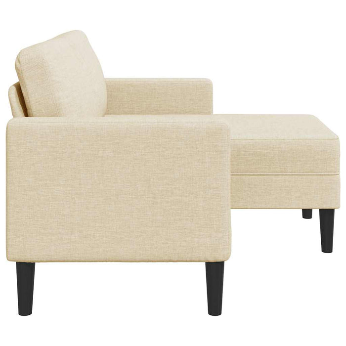 Canapea cu 2 locuri cu șezlong în formă L, țesătură crem 125 cm - WALTI WALTI