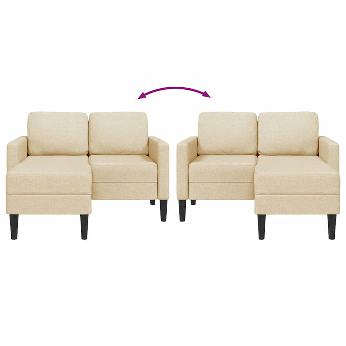 Canapea cu 2 locuri cu șezlong în formă L, țesătură crem 125 cm - WALTI WALTI