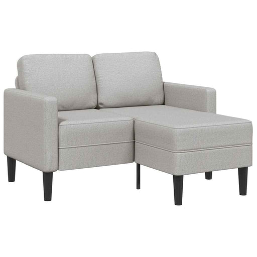 Canapea cu 2 locuri cu șezlong în formă L gri nor 125 cm textil - WALTI WALTI