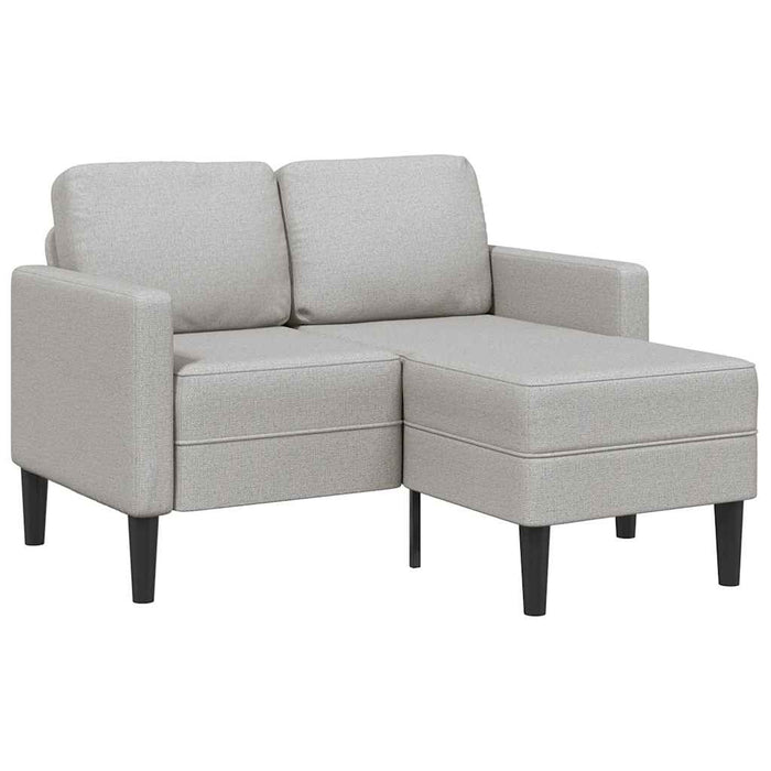 Canapea cu 2 locuri cu șezlong în formă L gri nor 125 cm textil - WALTI WALTI
