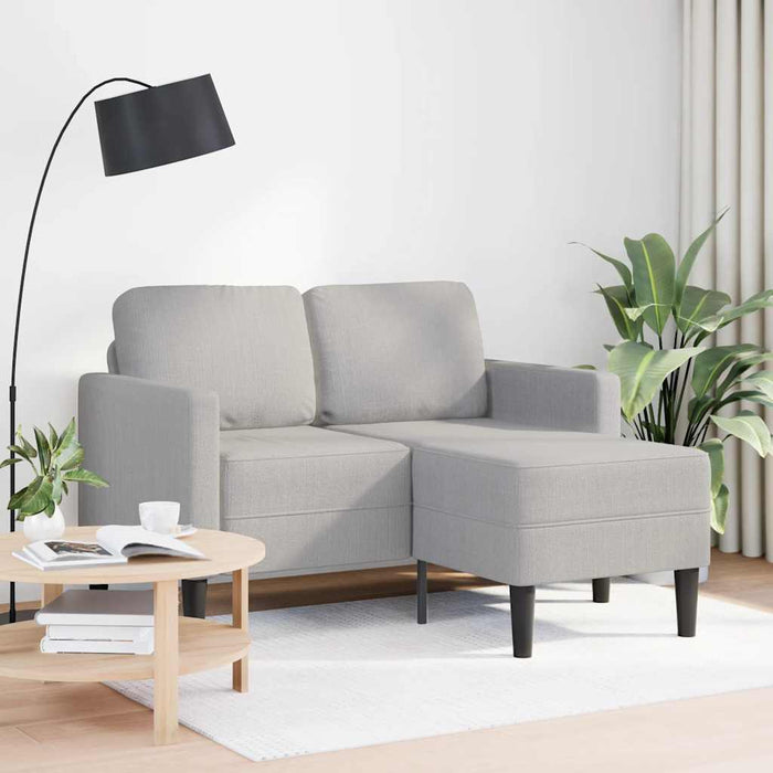 Canapea cu 2 locuri cu șezlong în formă L gri nor 125 cm textil - WALTI WALTI