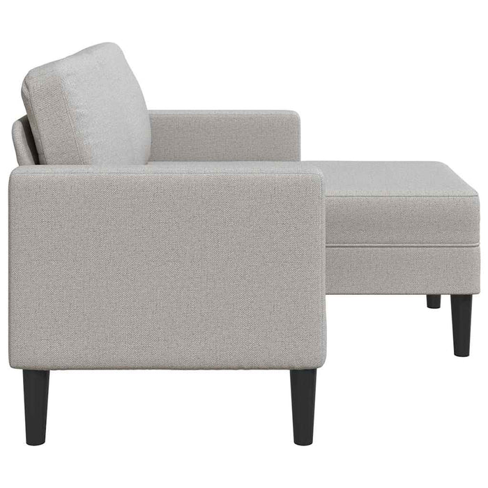 Canapea cu 2 locuri cu șezlong în formă L gri nor 125 cm textil - WALTI WALTI