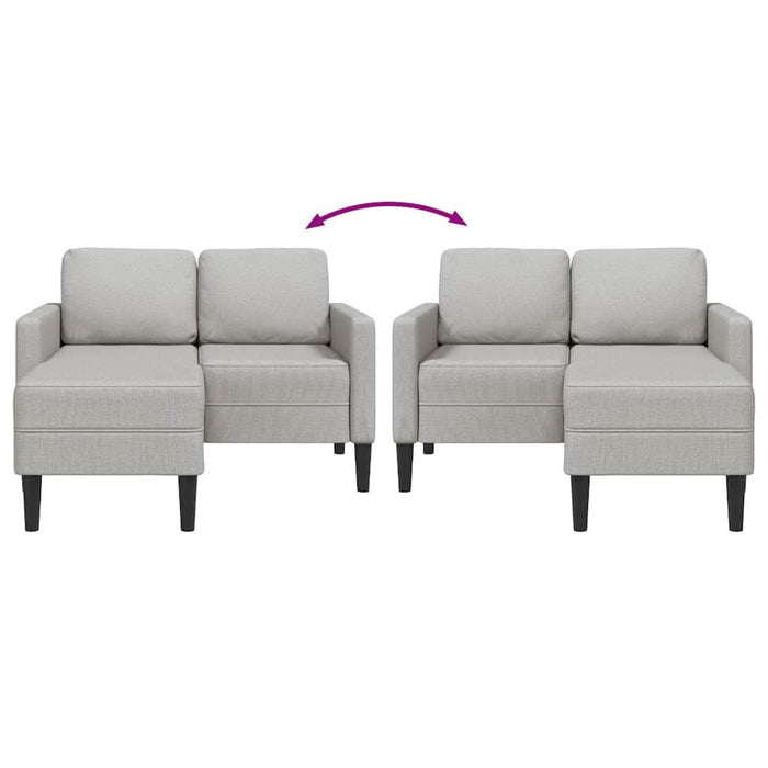 Canapea cu 2 locuri cu șezlong în formă L gri nor 125 cm textil - WALTI WALTI