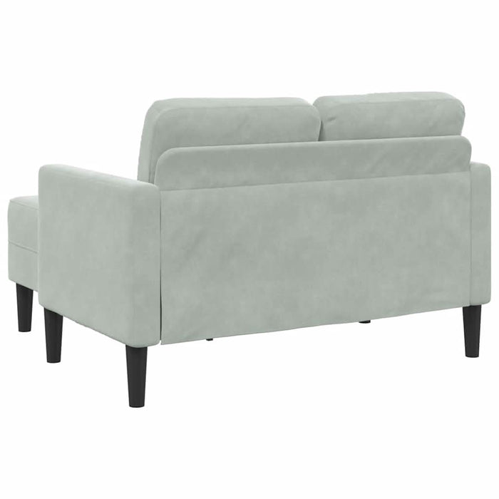 Canapea cu 2 locuri cu șezlong în formă de L gri deschis 125 cm - WALTI WALTI