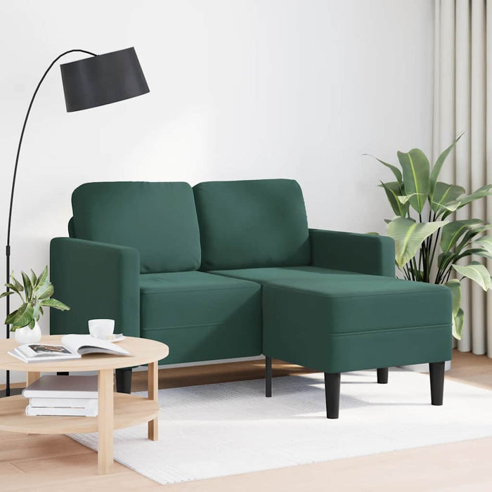 Canapea cu 2 locuri cu șezlong în formă de L verde închis 125cm - WALTI WALTI