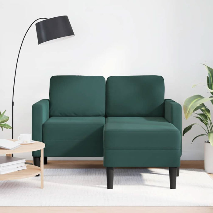 Canapea cu 2 locuri cu șezlong în formă de L verde închis 125cm - WALTI WALTI