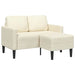 Canapea cu 2 locuri cu șezlong în formă L crem 125 cm catifea - WALTI WALTI
