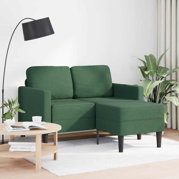 Canapea cu 2 locuri cu șezlong în formă L verde închis 125cm in - WALTI WALTI