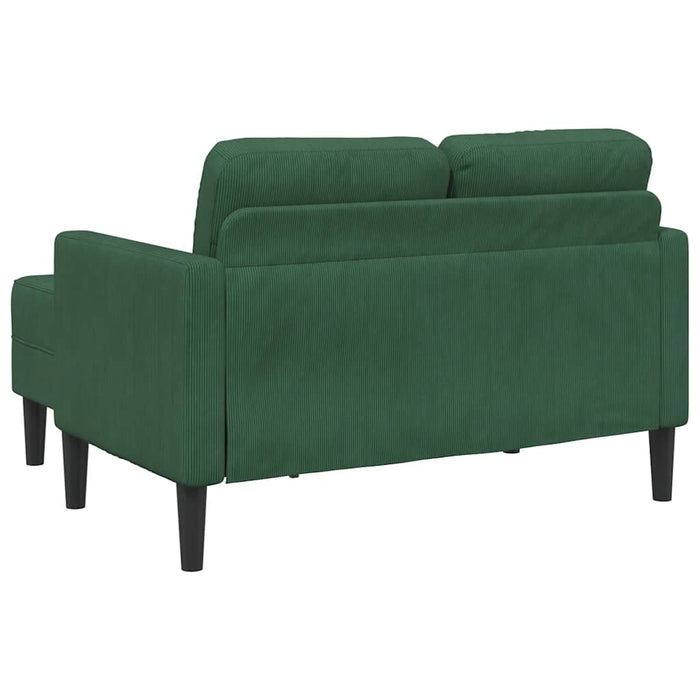 Canapea cu 2 locuri cu șezlong în formă L verde închis 125cm in - WALTI WALTI