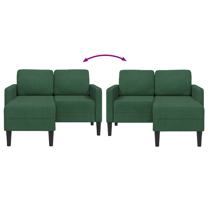Canapea cu 2 locuri cu șezlong în formă L verde închis 125cm in - WALTI WALTI