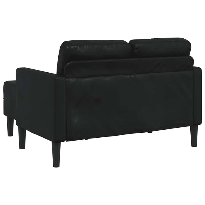 Canapea cu 2 locuri cu șezlong în formă de L neagră 125 cm - WALTI WALTI