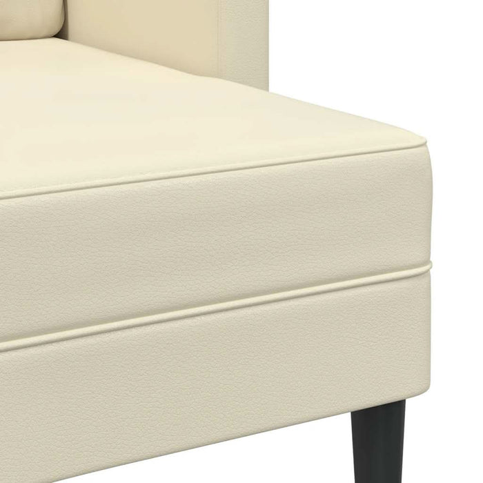 Canapea cu 2 locuri cu șezlong în formă de L crem 125 cm - WALTI WALTI