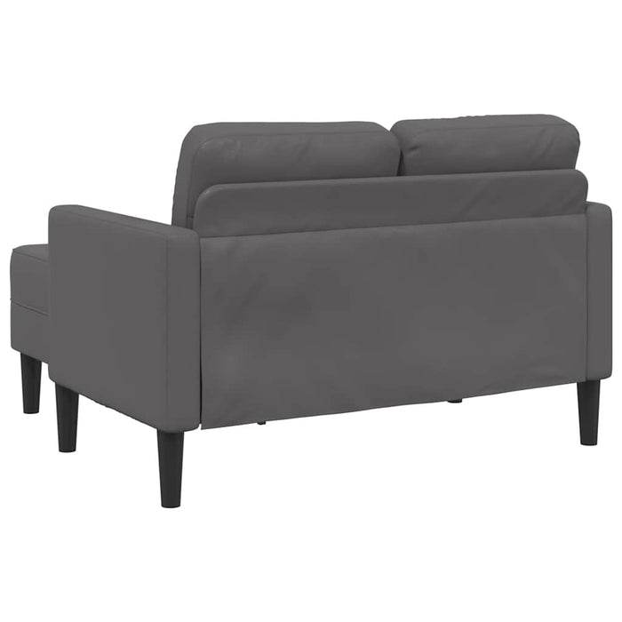 Canapea cu 2 locuri și șezlong în formă de L, gri, 125 cm, piele ecologică - WALTI WALTI