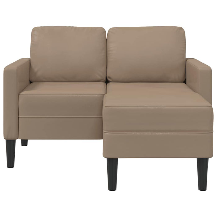 Canapea cu 2 locuri și șezlong în formă de L, Cappuccino, 125 cm, piele ecologică - WALTI WALTI