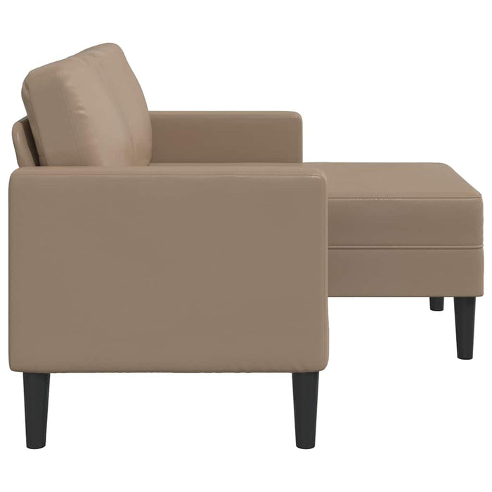 Canapea cu 2 locuri și șezlong în formă de L, Cappuccino, 125 cm, piele ecologică - WALTI WALTI