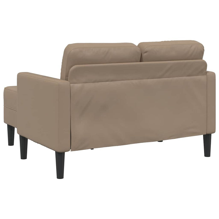 Canapea cu 2 locuri și șezlong în formă de L, Cappuccino, 125 cm, piele ecologică - WALTI WALTI